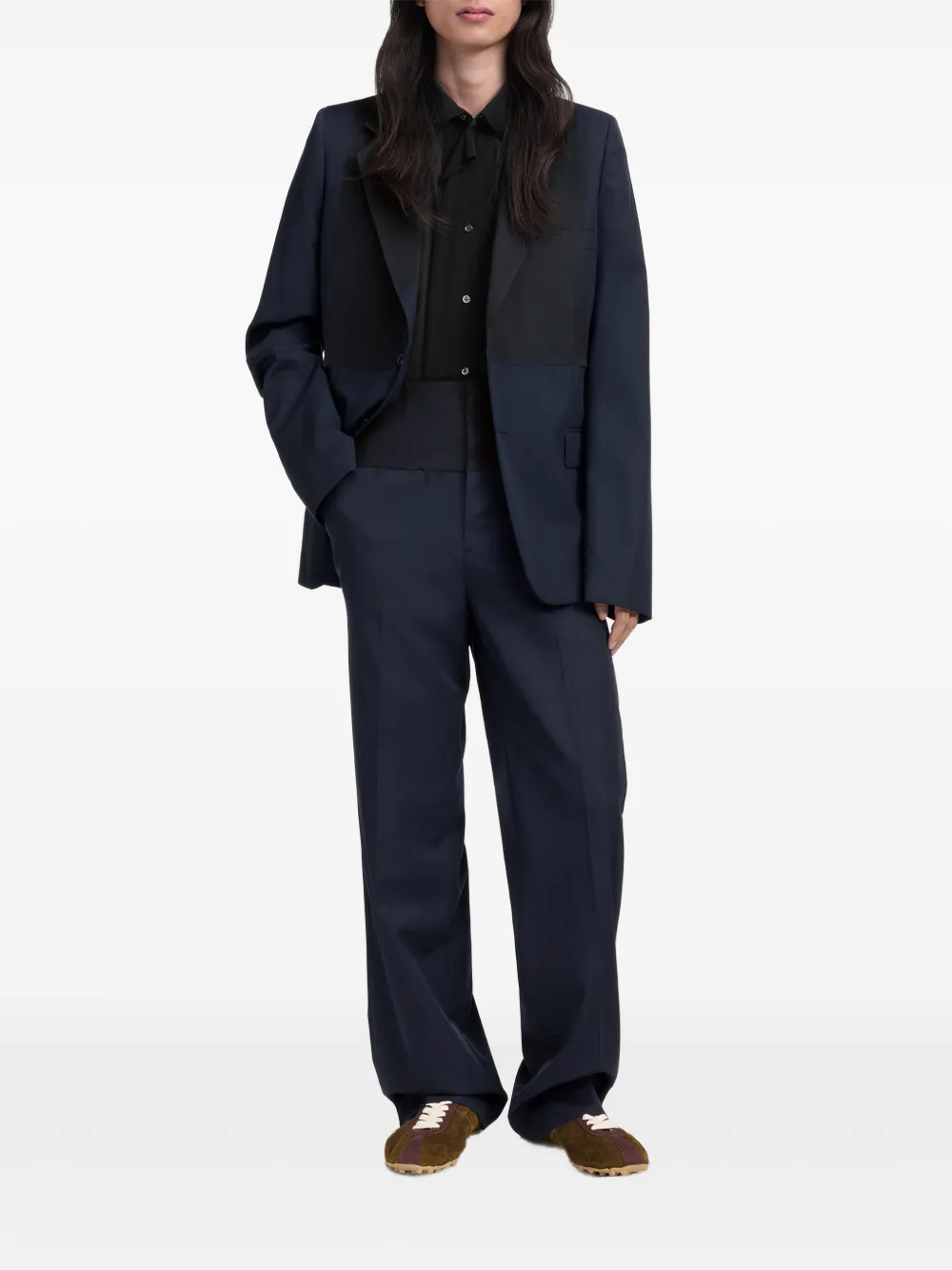 Maison Margiela Inbrenging wollen broek Blauw