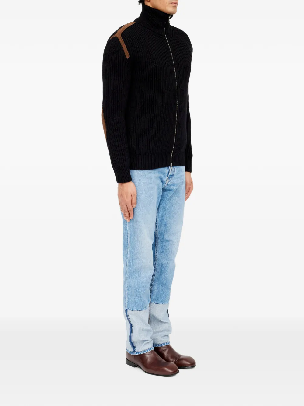 MM6 Maison Margiela Ribgebreid jack Zwart
