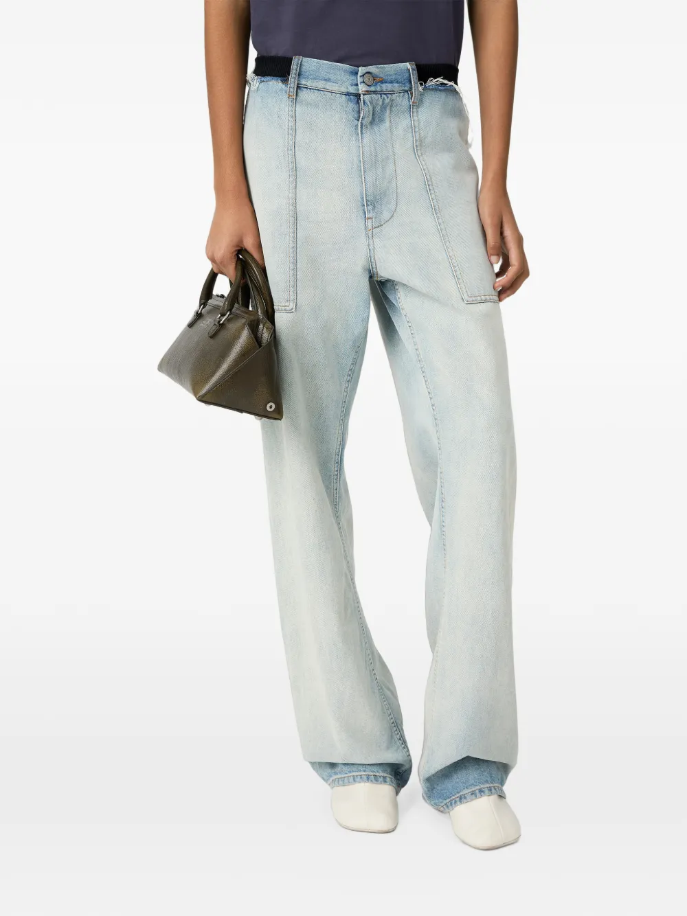 MM6 Maison Margiela Jeans met riemlussen Blauw