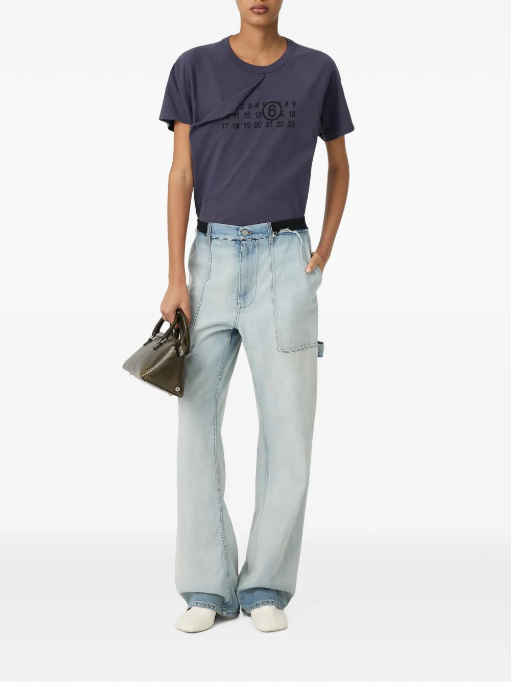 MM6 Maison Margiela Jeans met riemlussen Blauw