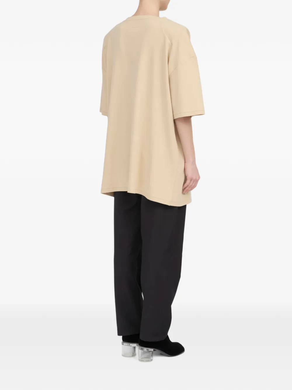 MM6 Maison Margiela T-shirt met korte mouwen en paardenportret Beige