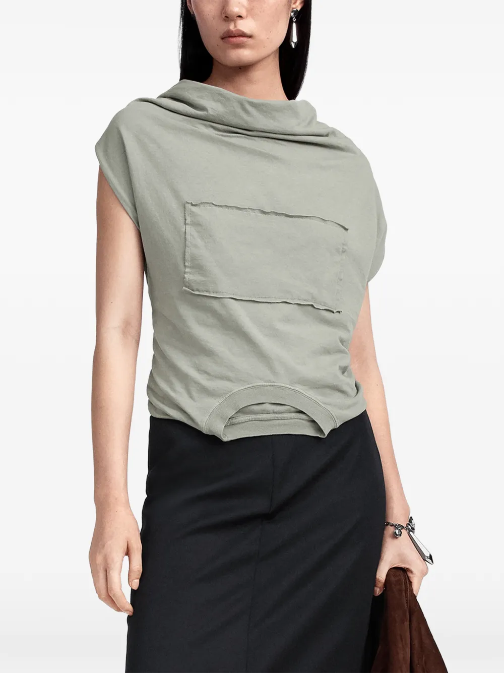 Maison Margiela Top met gedraaid detail en patch Groen