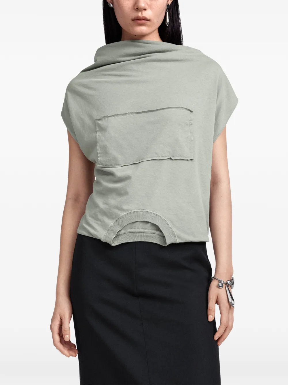 Maison Margiela Top met gedraaid detail en patch Groen
