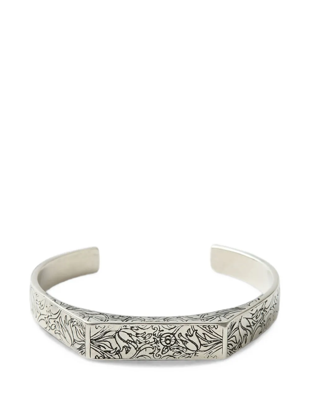 MM6 Maison Margiela erored floral-motif bracelet - Argento