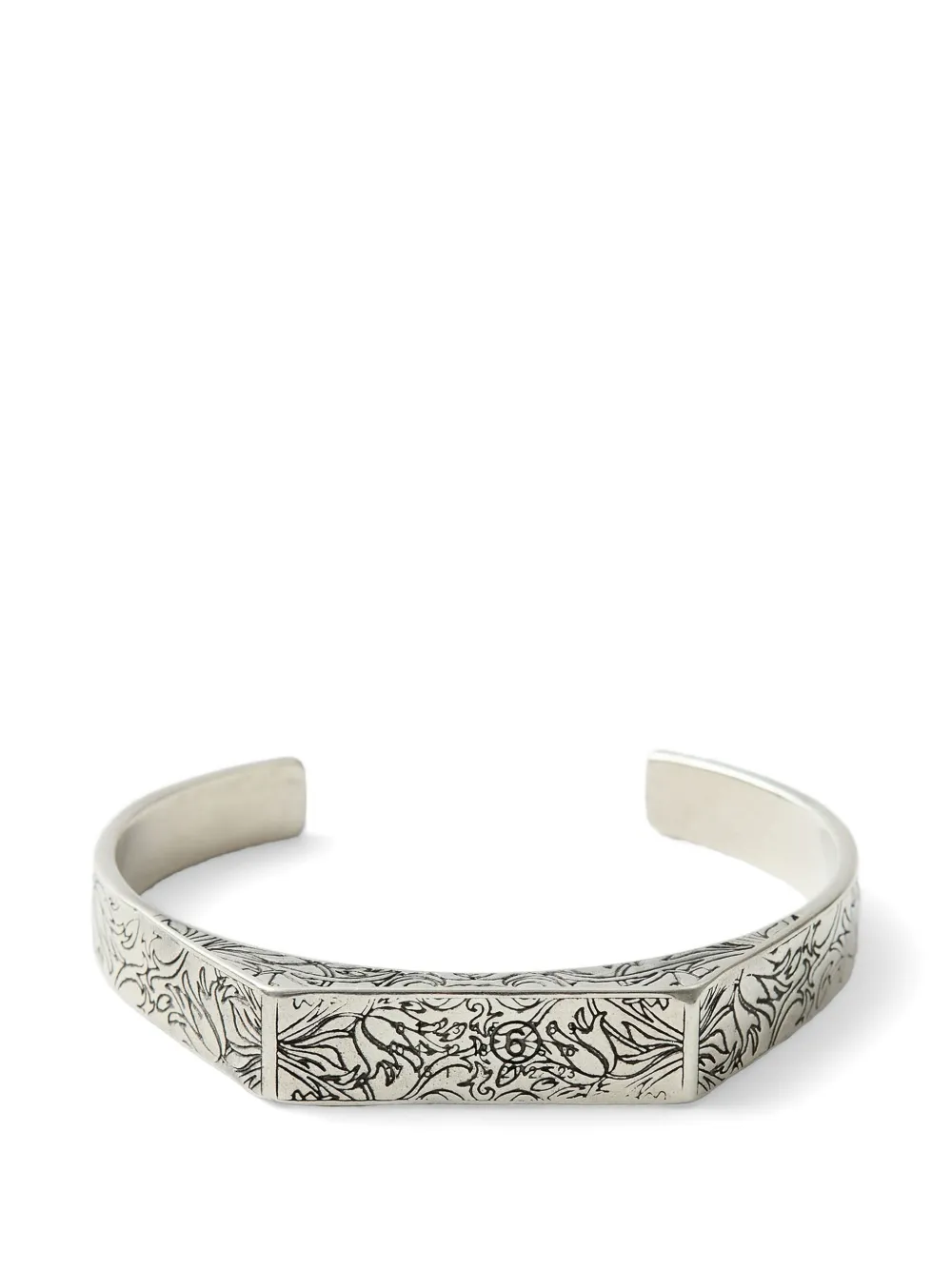 MM6 Maison Margiela erored floral-motif bracelet - Argento