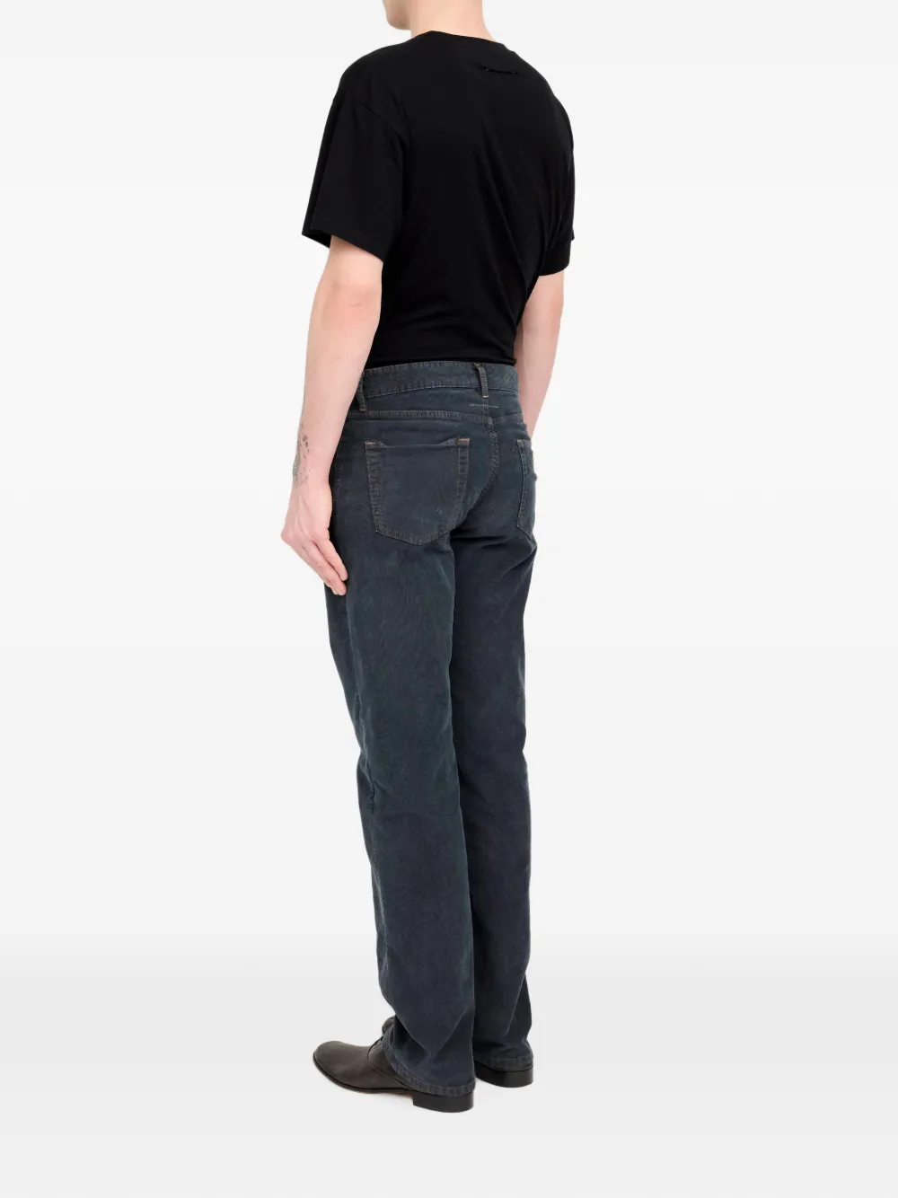 MM6 Maison Margiela belt-loop corduroy trousers Blauw