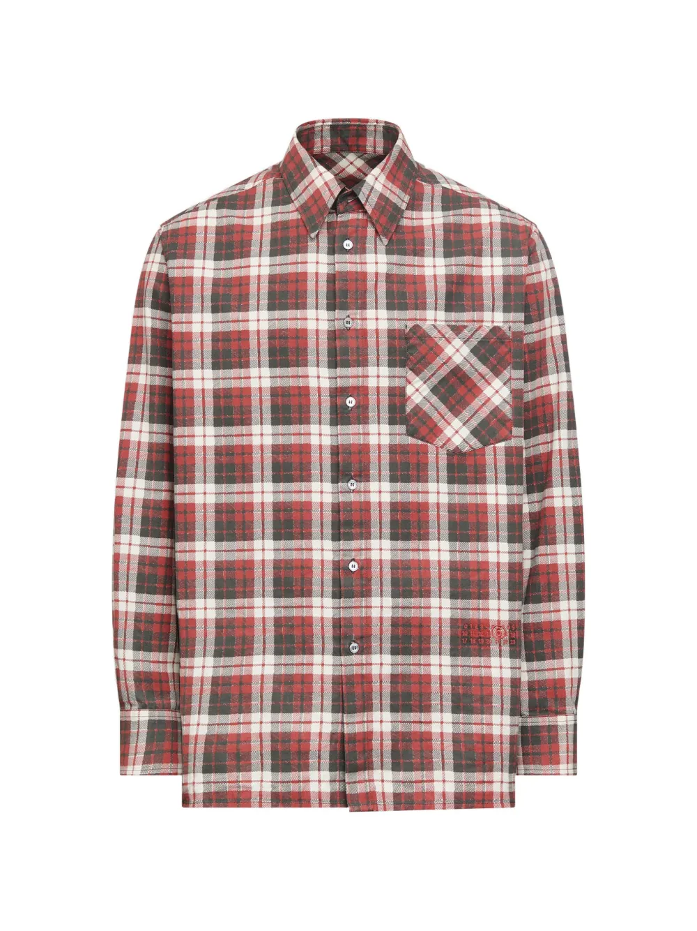 MM6 Maison Margiela Camicia con logo ricamato - Rosso