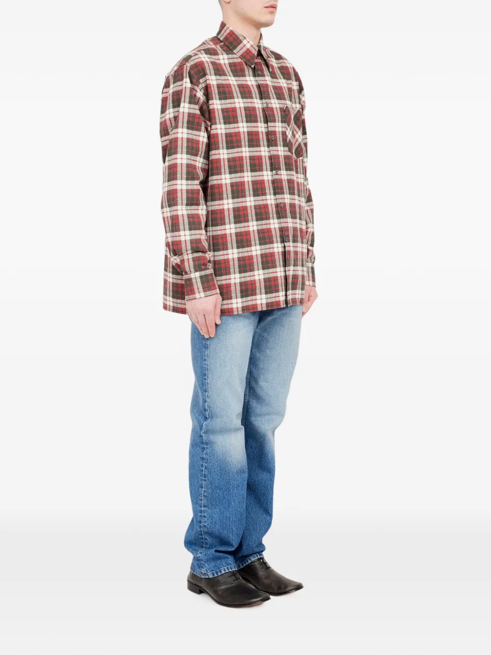MM6 Maison Margiela Geruit overhemd Rood