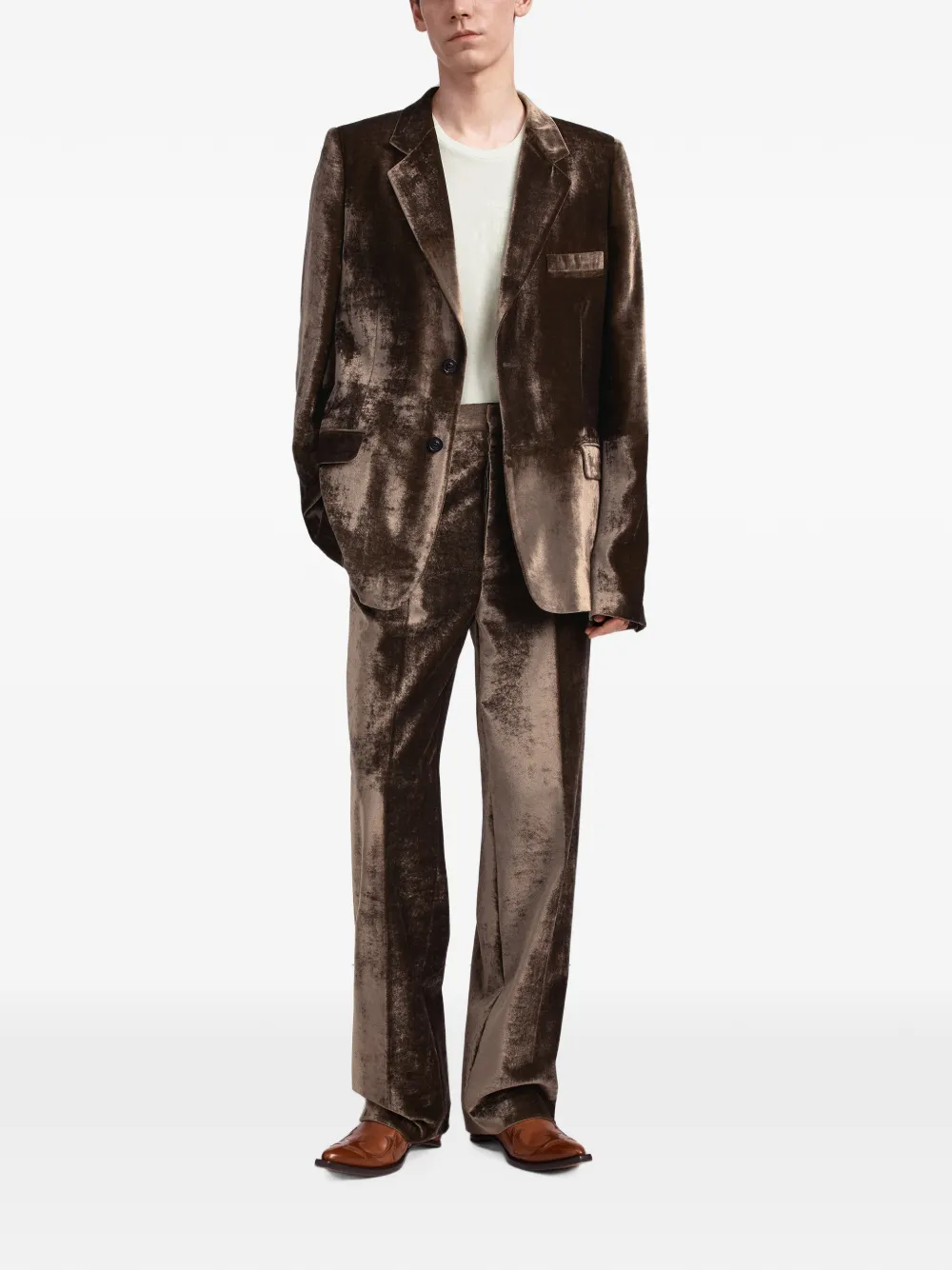 Maison Margiela Fluwelen blazer Bruin