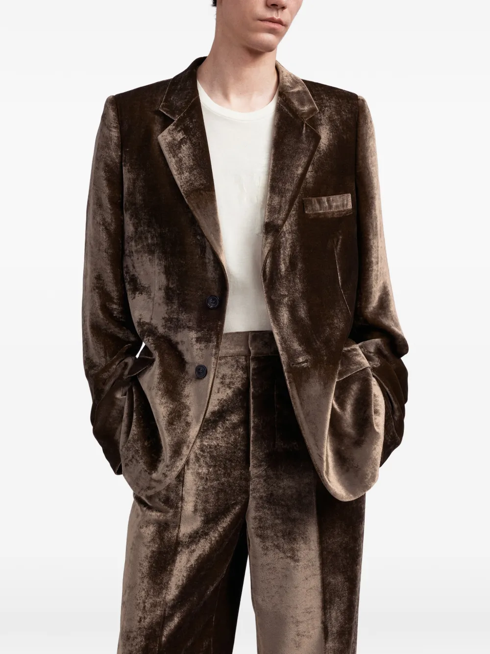 Maison Margiela Fluwelen blazer Bruin