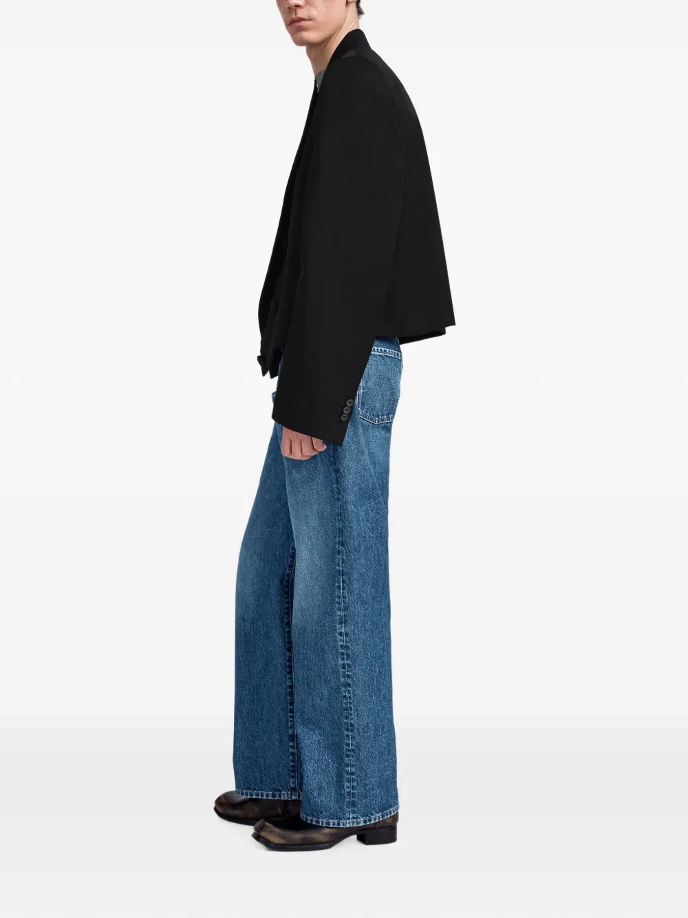 Maison Margiela Truxedo blazer met graan-de-poudre print Zwart