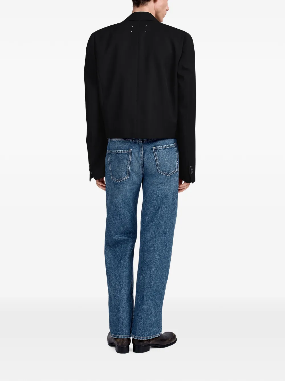 Maison Margiela Truxedo blazer met graan-de-poudre print Zwart