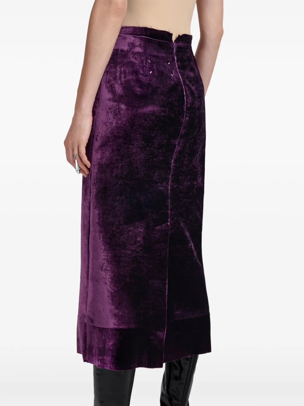 Maison Margiela Fusion midi-rok met knopen Paars
