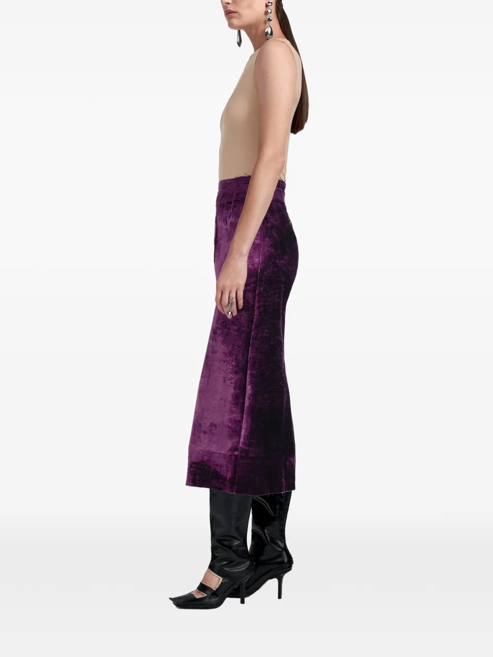 Maison Margiela Fusion midi-rok met knopen Paars