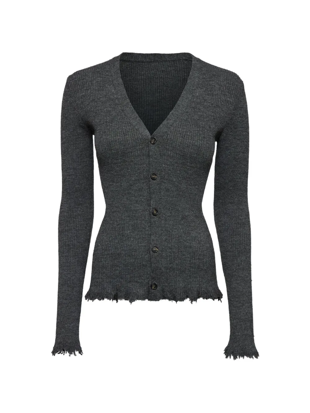 MM6 Maison Margiela Geribbeld vest met gerafelde rand Grijs