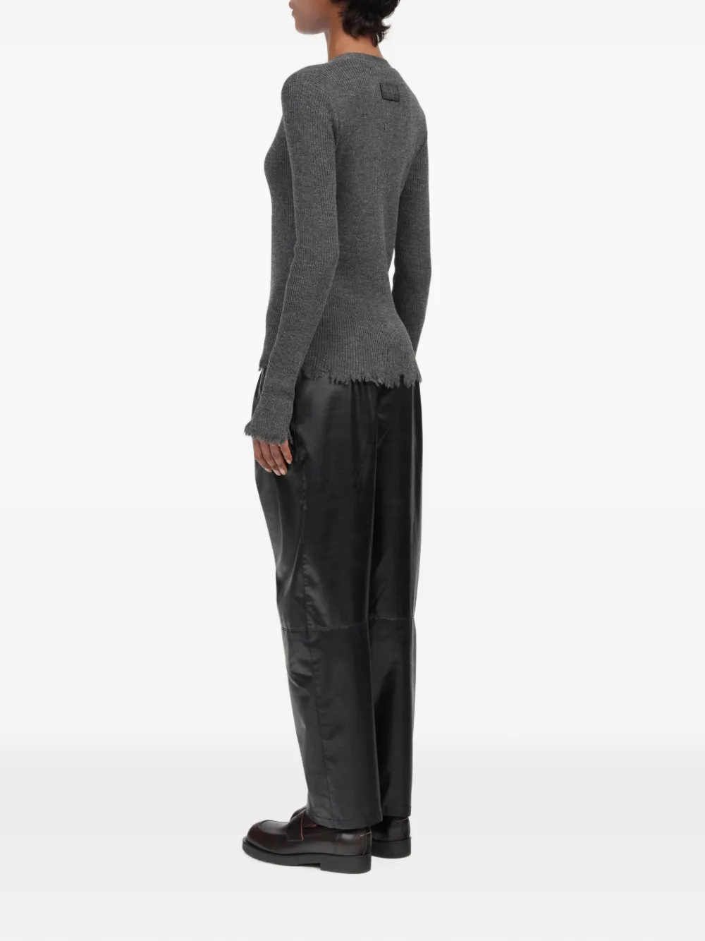 MM6 Maison Margiela Geribbeld vest met gerafelde rand Grijs