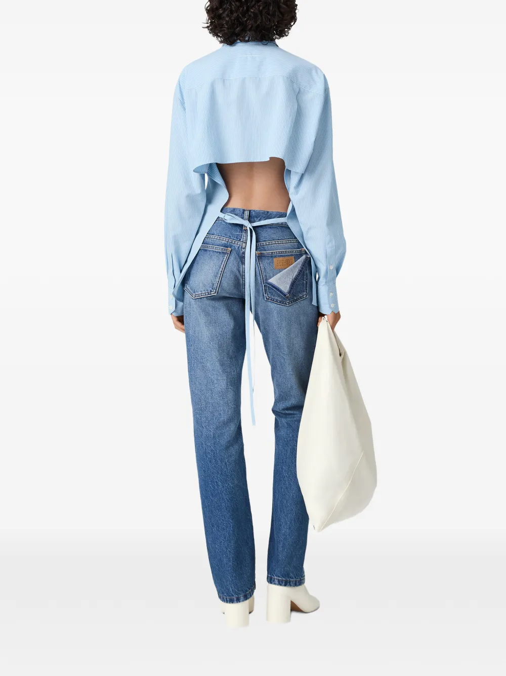 MM6 Maison Margiela Blouse met gestrikte achterkant Blauw