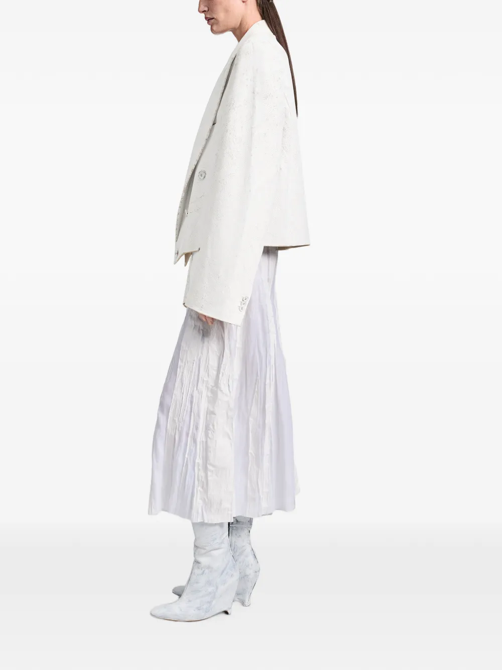 Maison Margiela Bianchetto cropped blazer Wit