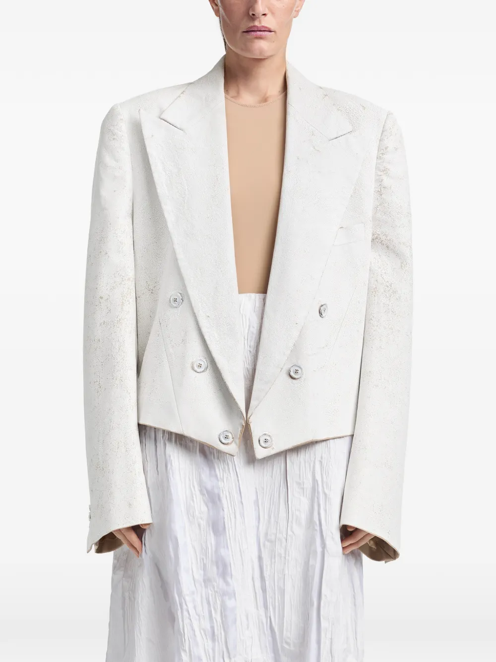 Maison Margiela Bianchetto cropped blazer Wit
