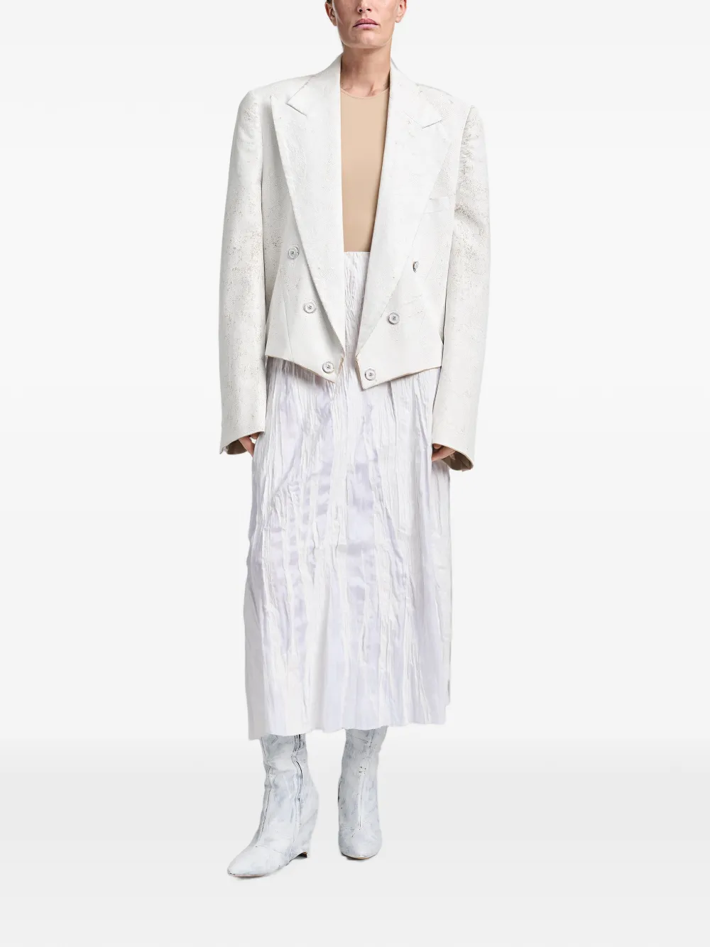 Maison Margiela Bianchetto cropped blazer Wit