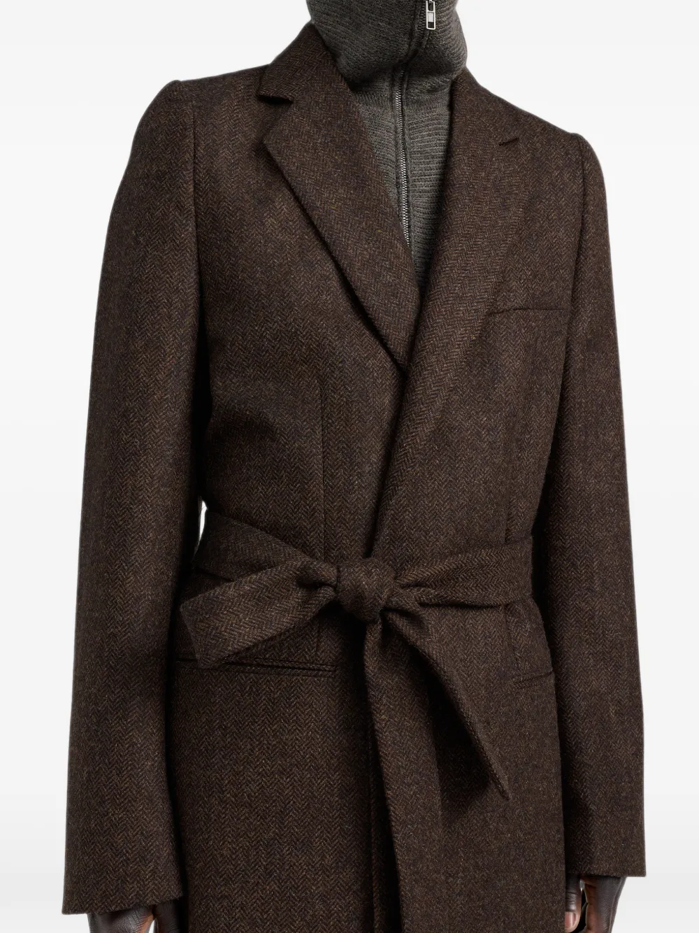 Maison Margiela Jas met visgraatpatroon Bruin
