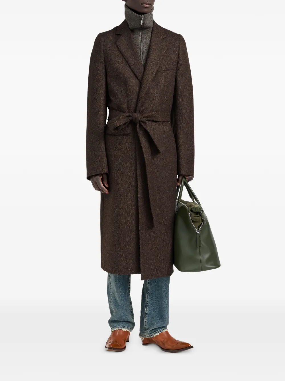 Maison Margiela Jas met visgraatpatroon Bruin