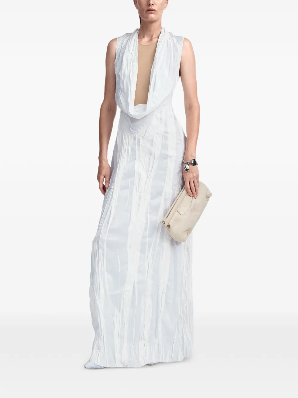 Maison Margiela Bianchetto mouwloze maxi-jurk Wit