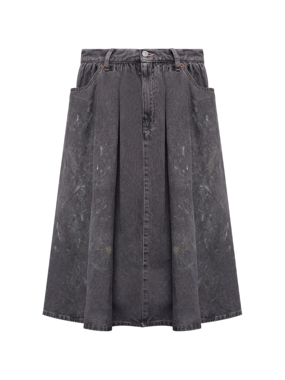 MM6 Maison Margiela jupe froncée à effet de peinture - Gris