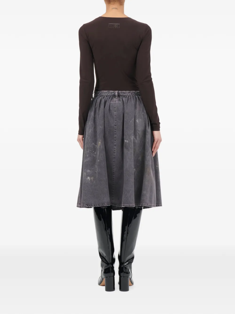 MM6 Maison Margiela Gesmockte rok met verfeffect Grijs
