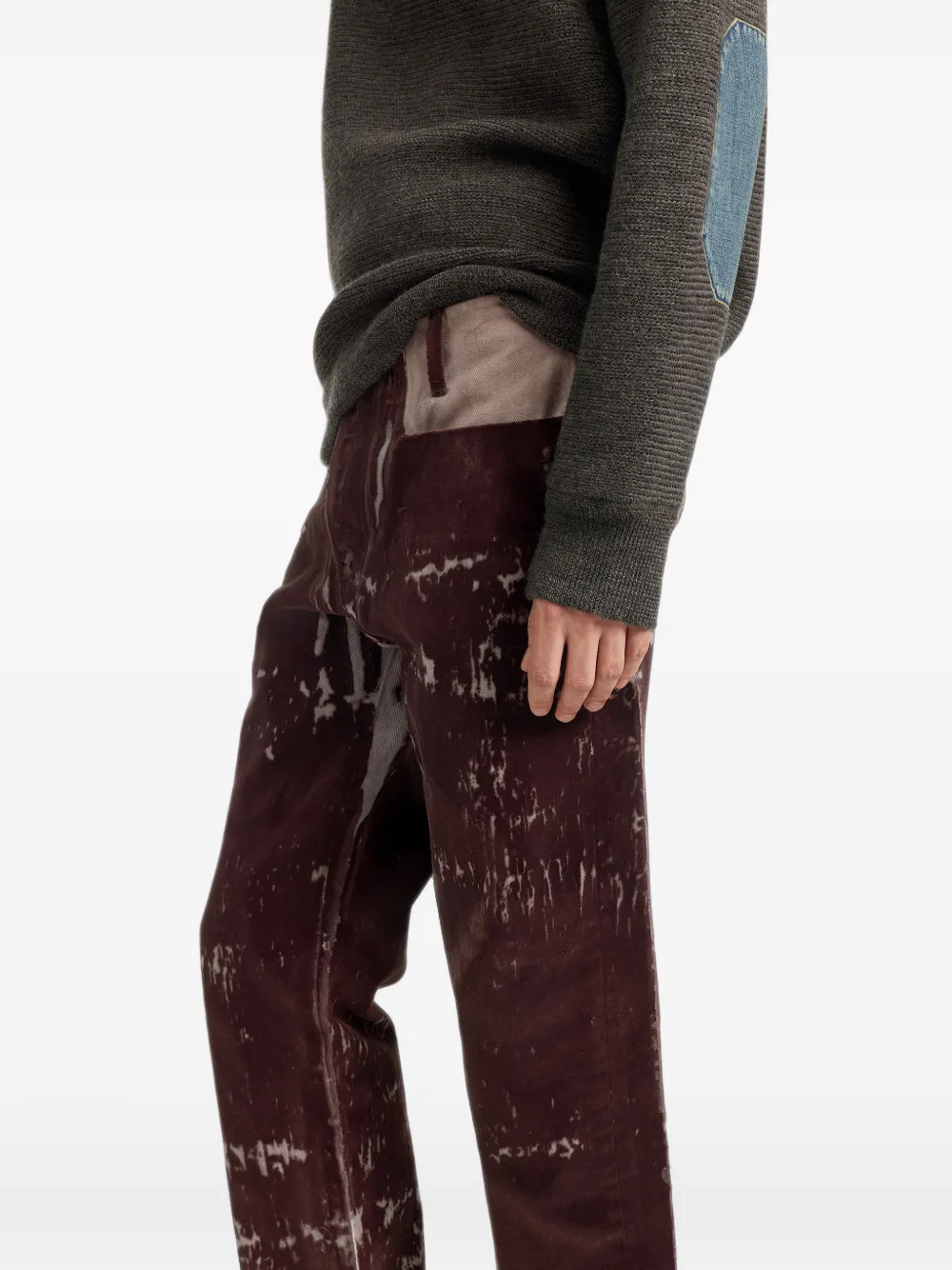 Maison Margiela Flocked denim broek Bruin