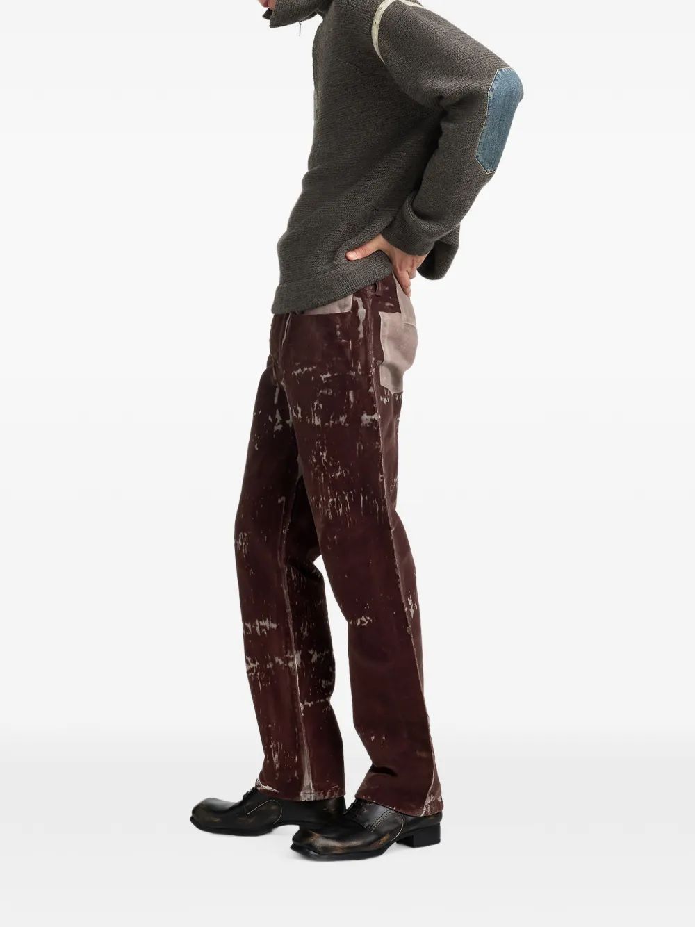 Maison Margiela Flocked denim broek Bruin