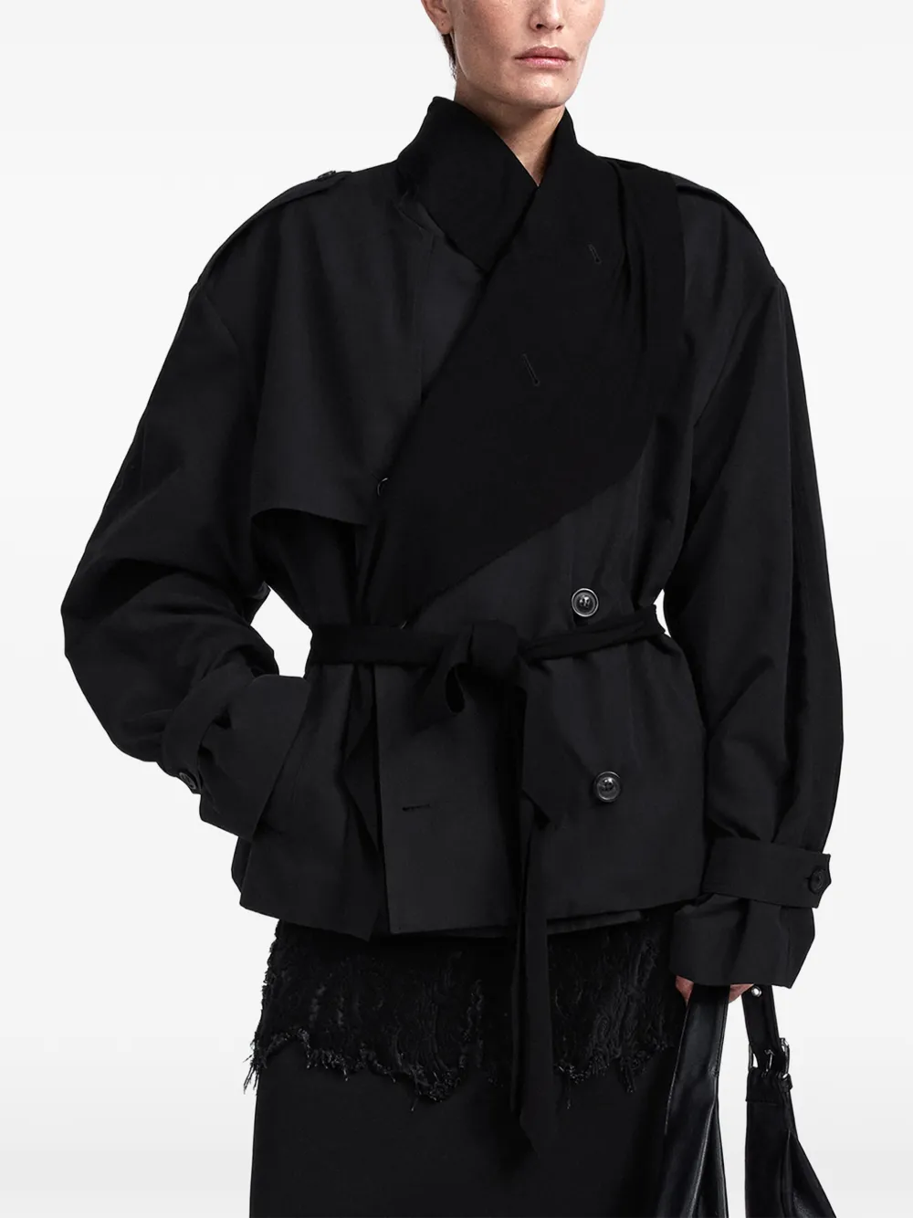 Maison Margiela Fusion jersey trenchcoat Zwart