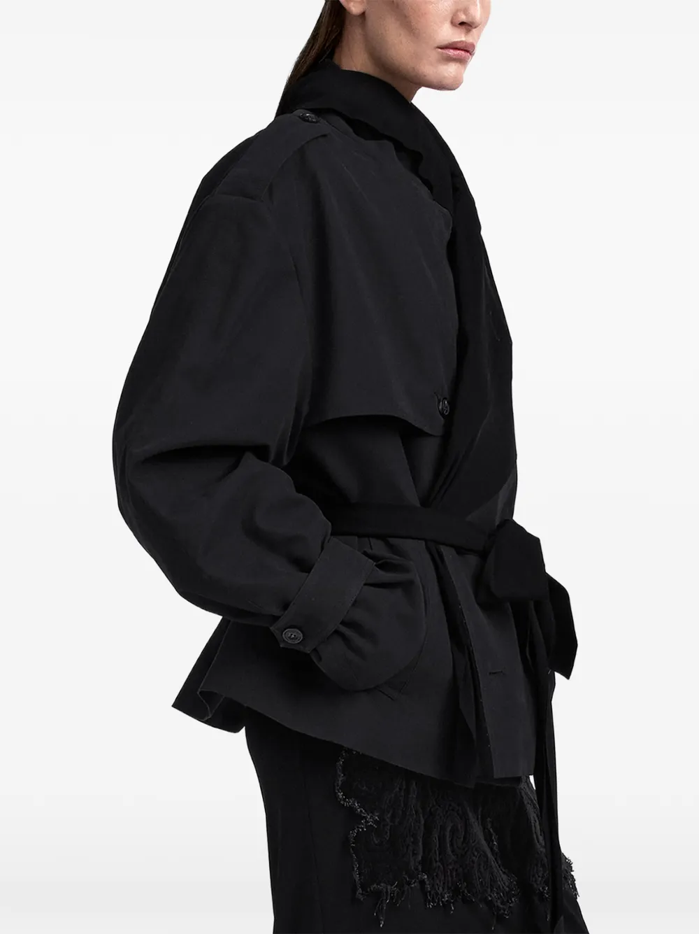 Maison Margiela Fusion jersey trenchcoat Zwart