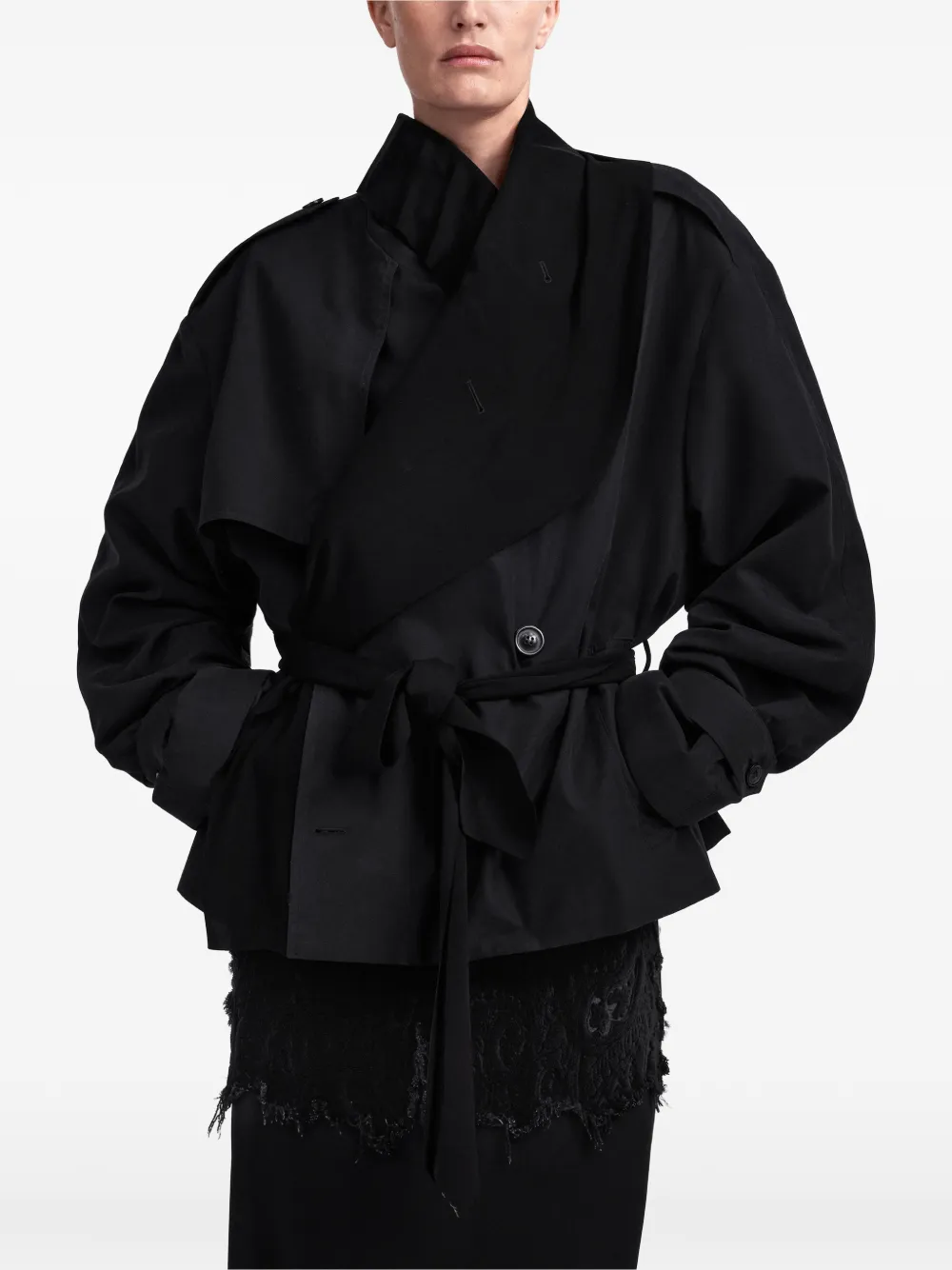 Maison Margiela Fusion jersey trenchcoat Zwart