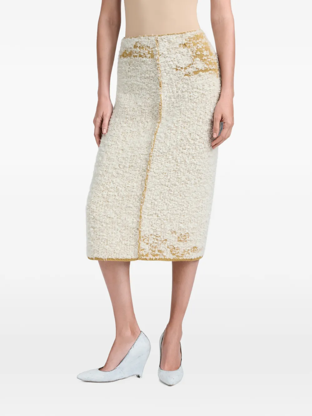 Maison Margiela Straight midi-rok Beige