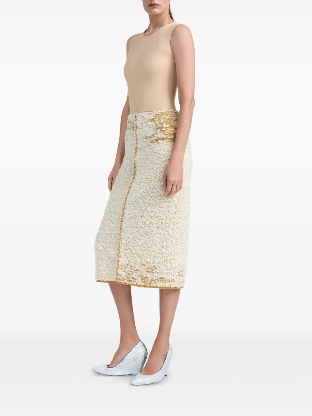 Maison Margiela Straight midi-rok Beige