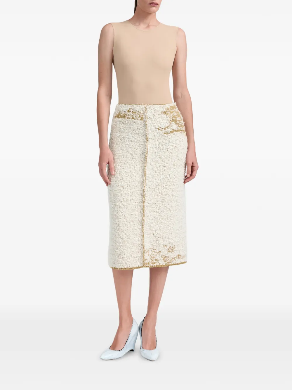 Maison Margiela Straight midi-rok Beige
