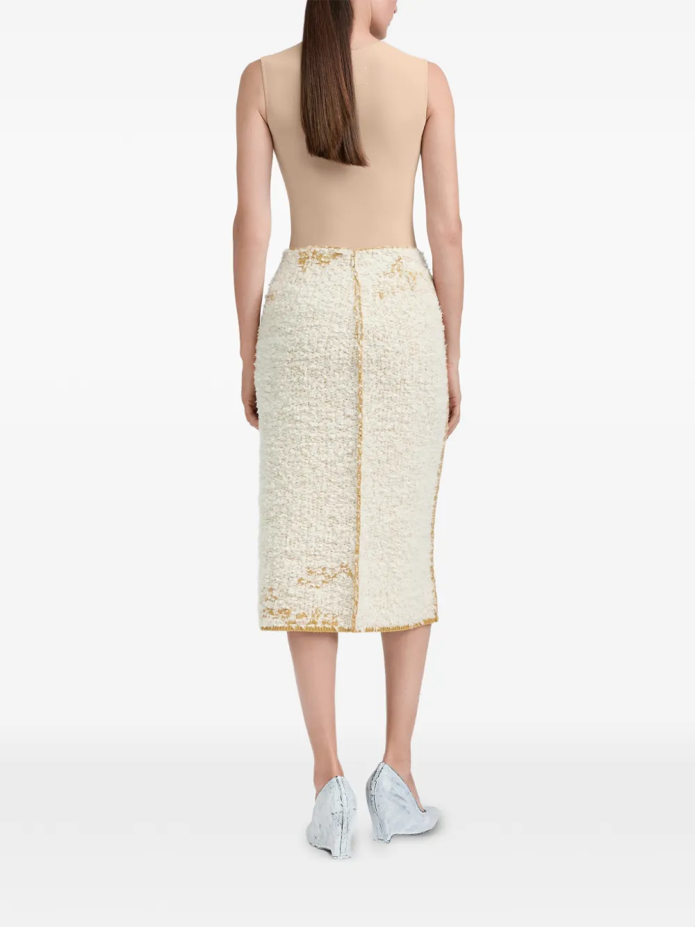 Maison Margiela Straight midi-rok Beige