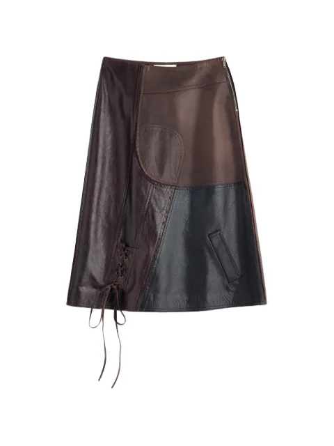 Maison Margiela patchwork lace-up midi skirt