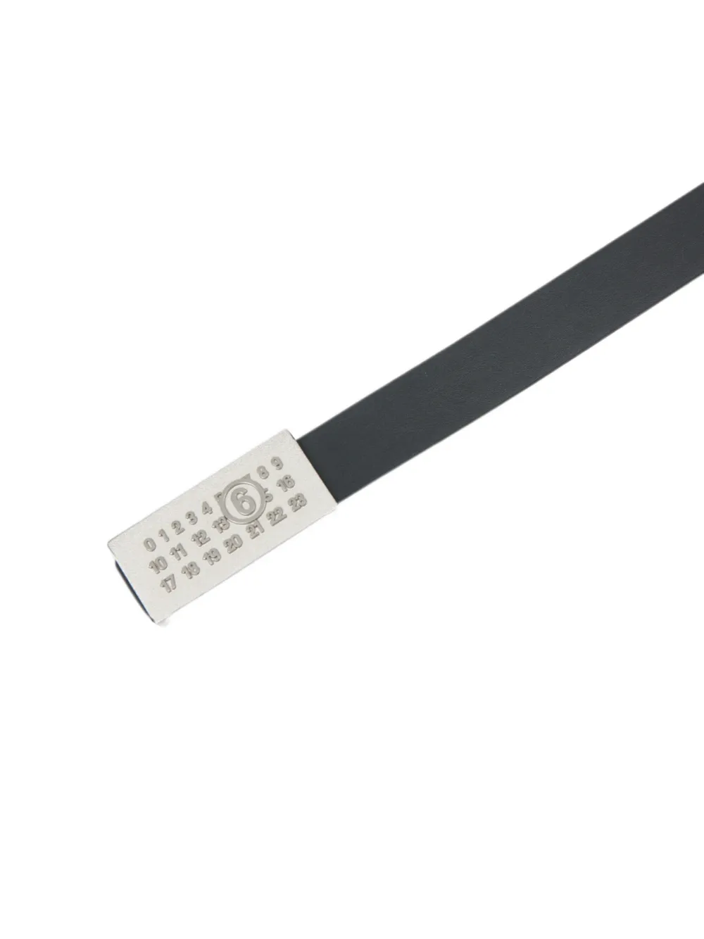 MM6 Maison Margiela Leren riem met numeriek plakkaat Zwart