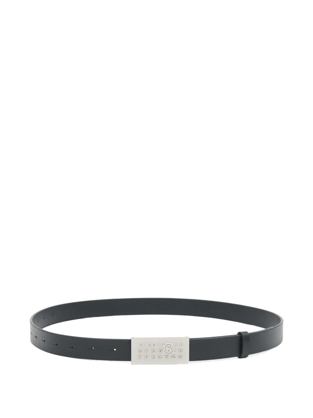 MM6 Maison Margiela numeric-plaque leather belt - Nero