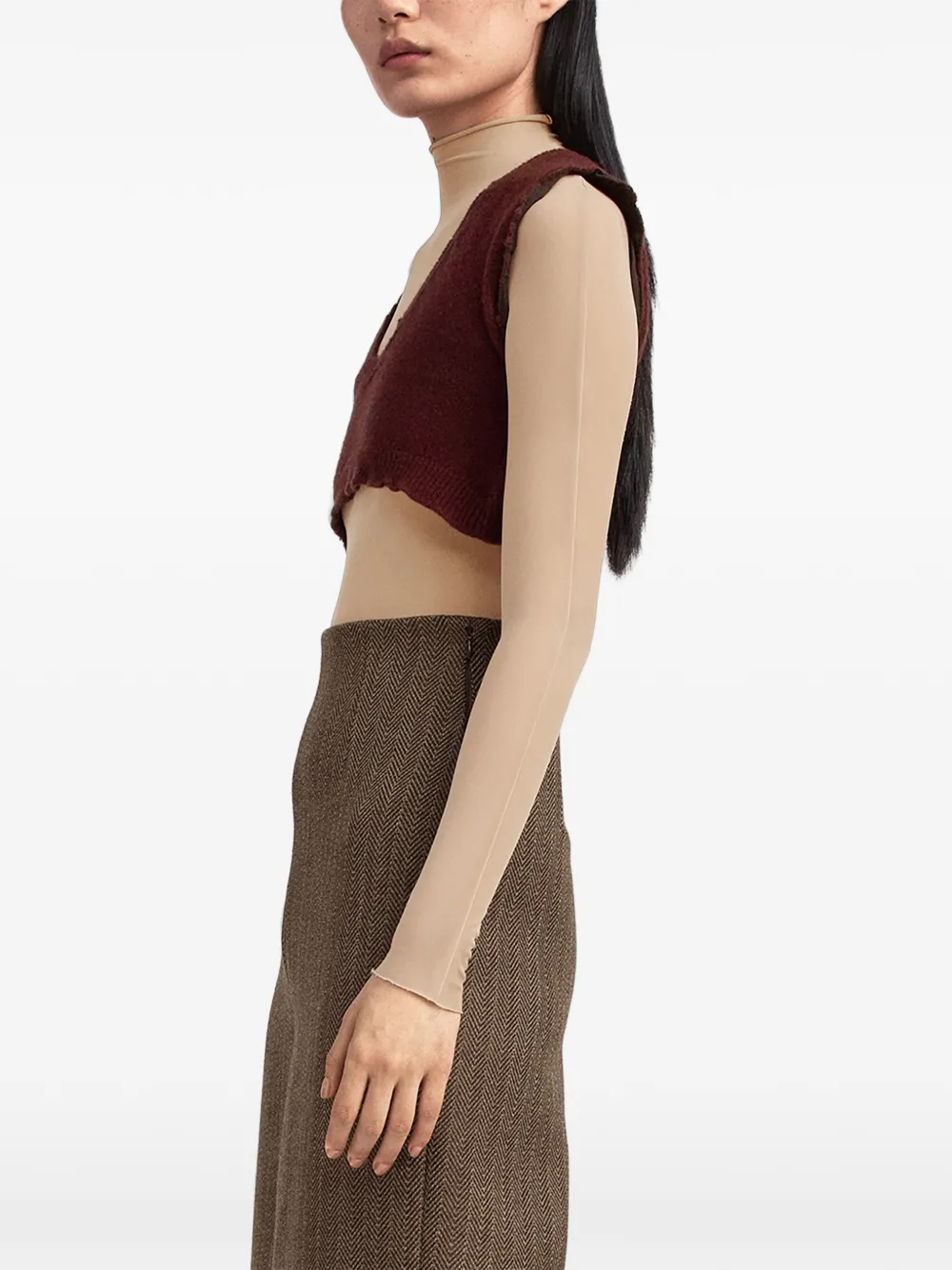 Maison Margiela Gerafelde cropped spencer Rood