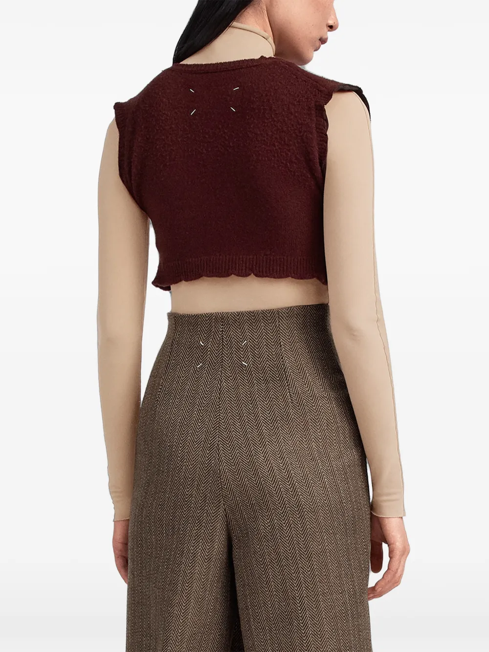 Maison Margiela Gerafelde cropped spencer Rood