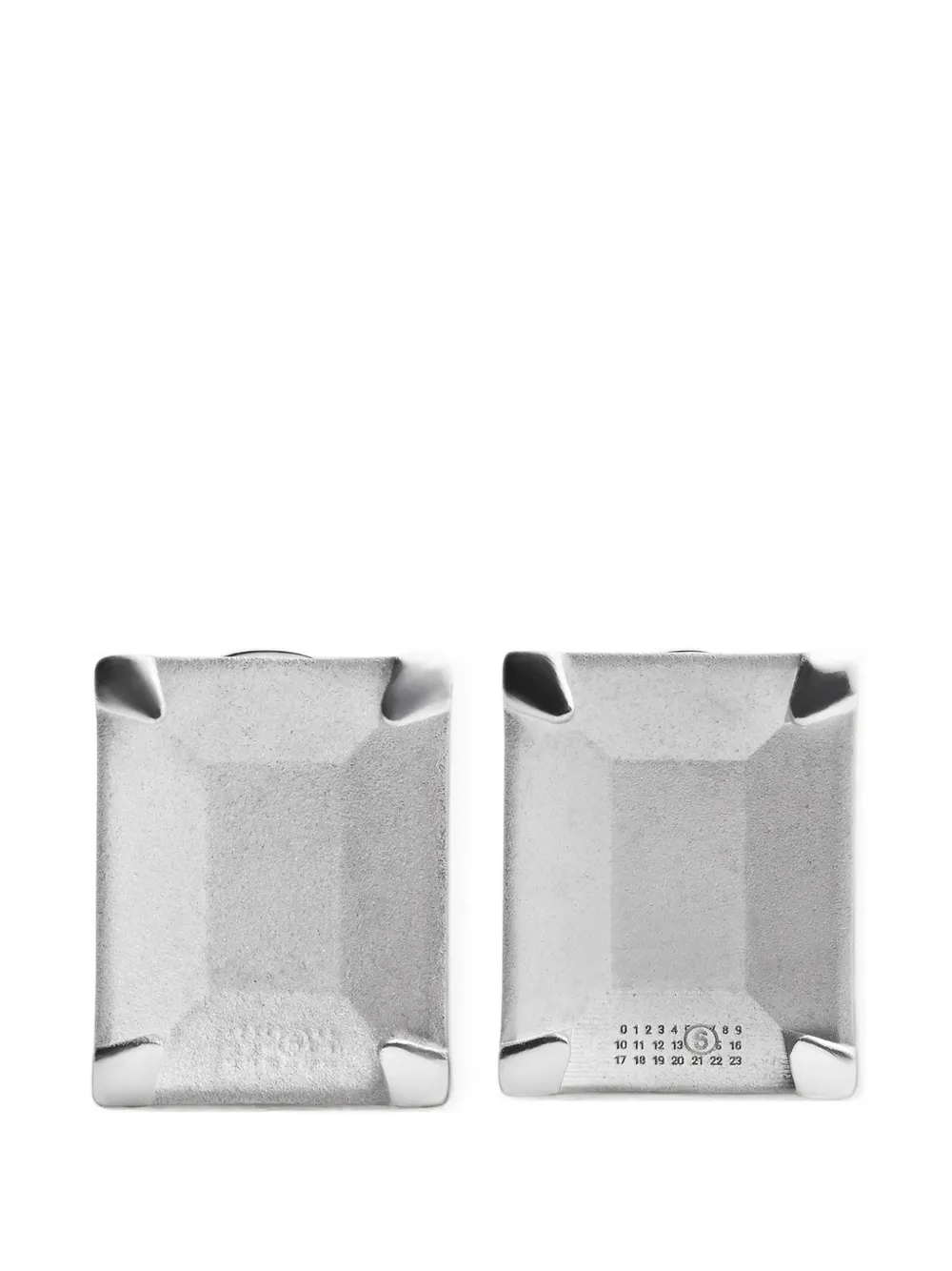MM6 Maison Margiela four-prong rectangular earrings - Argento