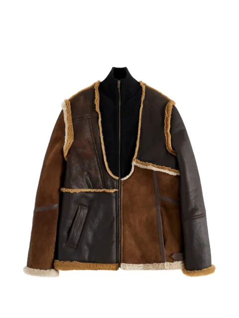 Maison Margiela zipped patch shearling jacket