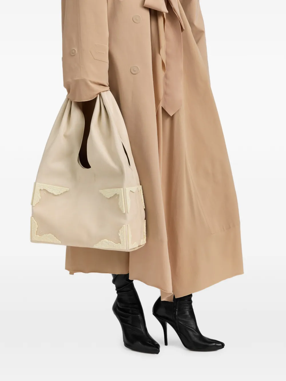 Maison Margiela Medium Box leren shopper Beige