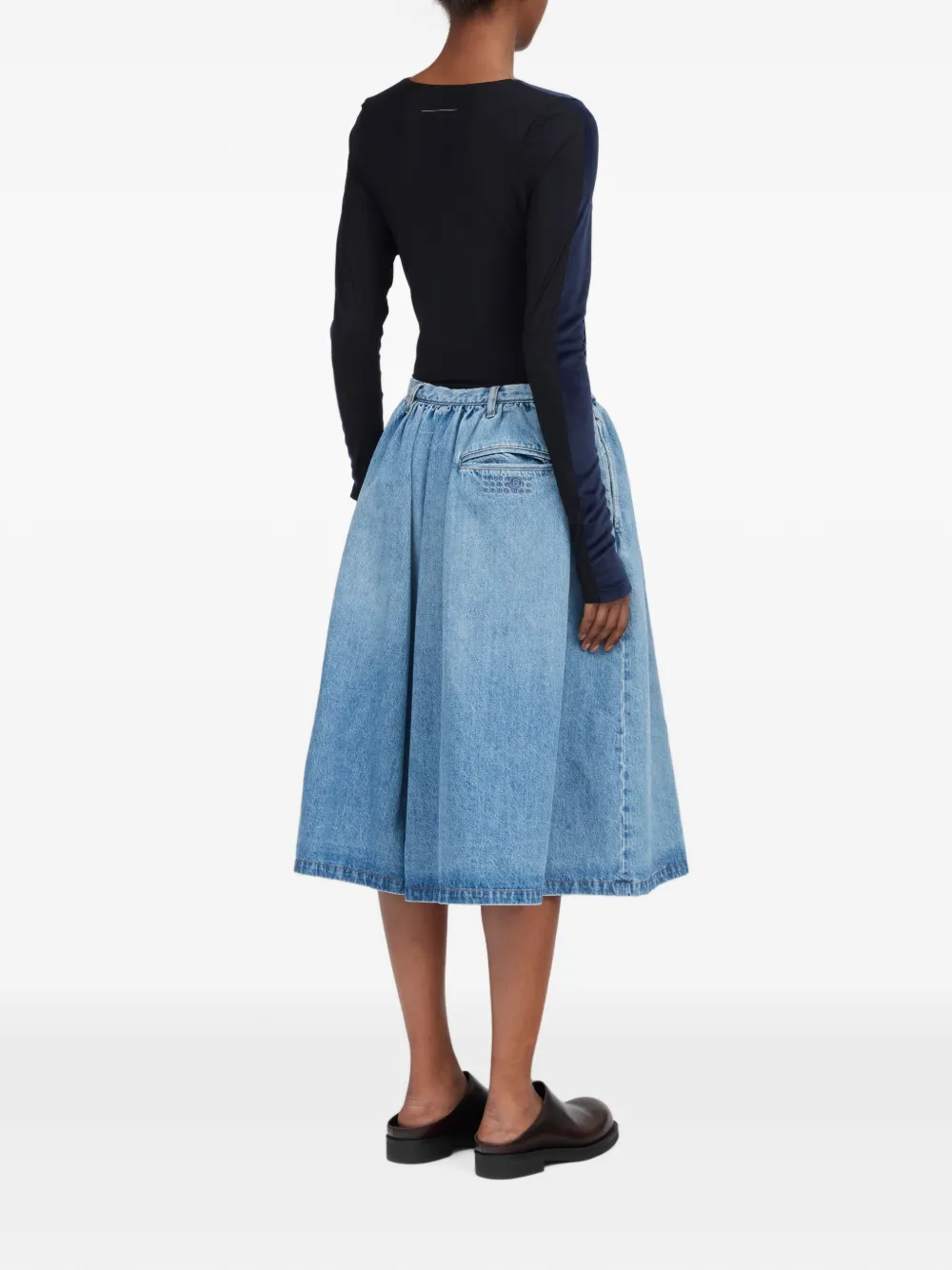 MM6 Maison Margiela Denim shorts met plooien Blauw