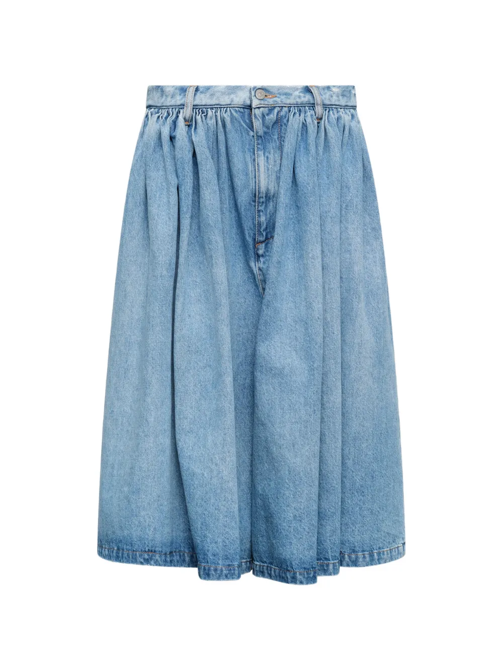 MM6 Maison Margiela pleated denim shorts - Blu