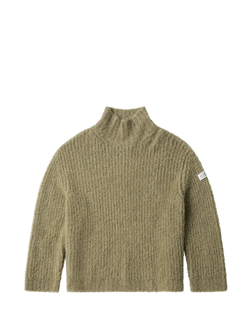 MM6 Maison Margiela bouclé-knit turtleneck sweater - Verde