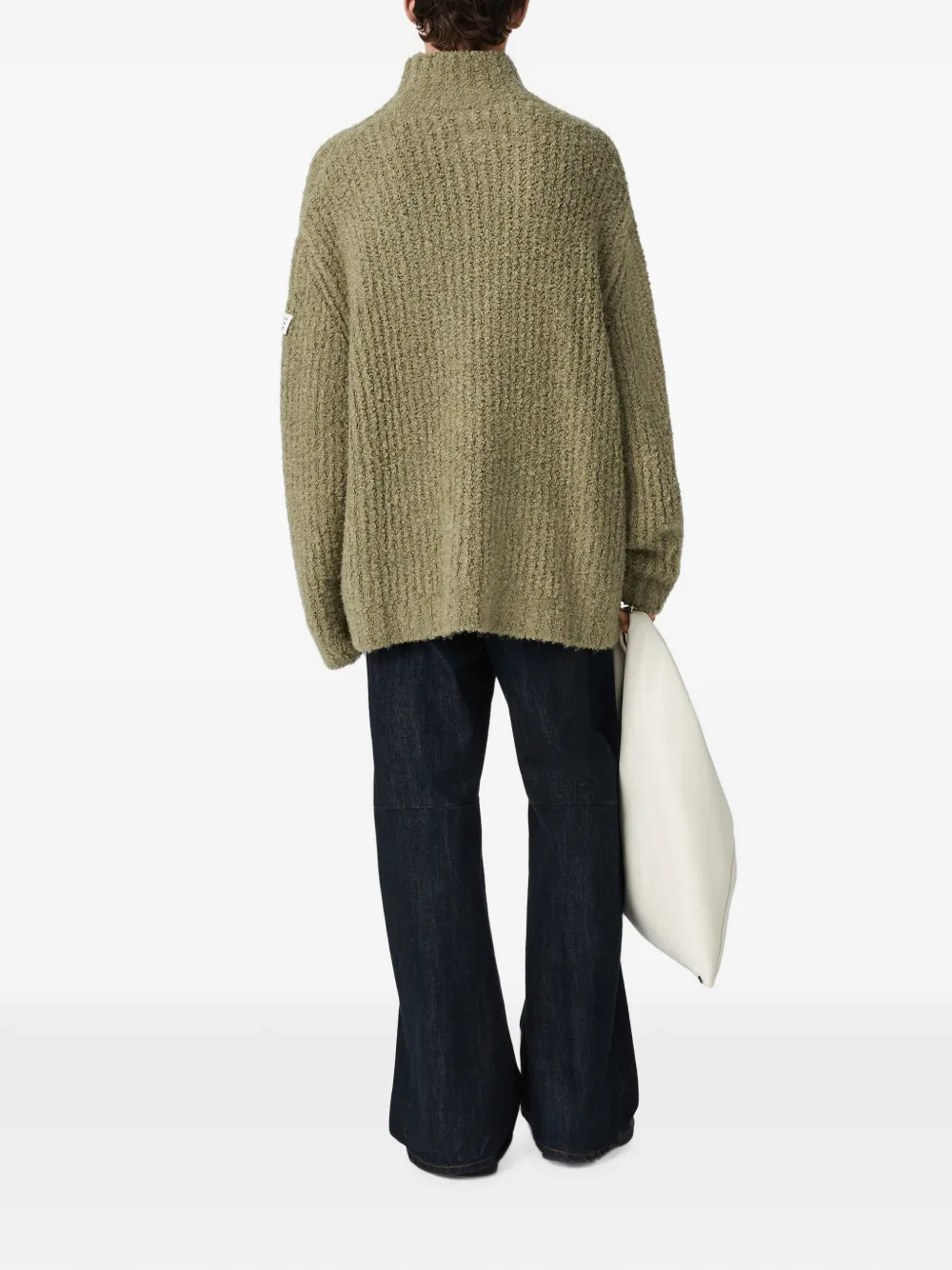 MM6 Maison Margiela Bouclé gebreide coltrui Groen
